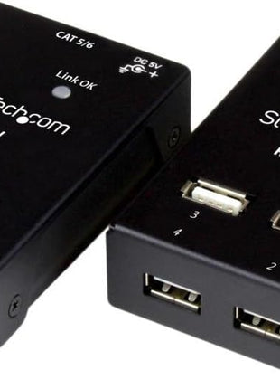 StarTech.com 4-Port USB 2.0-Over-Cat5/6 Extender up to 130-Feet with Compact USB Extension (USB2004EXTV)