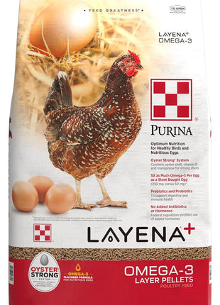 Purina Layena+ | Nutritionally Complete Layer Hen Feed | Omega 3 Formula - 10 Pound (10 lb) Bag