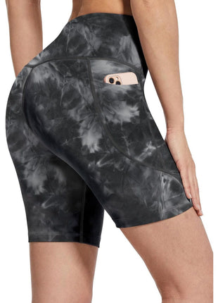 baleaf Shorts for Women Biker Workout Yoga Gym Spandex Running Volleyball Tummy Control Compression with Pockets 8 inch Black L