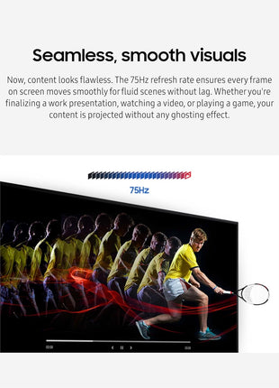 Samsung 32-Inch Flat Computer Monitor, 75Hz, Borderless Display, AMD FreeSync, Game Mode, Advanced Eye Care, HDMI and DisplayPort, LS32B304NWNXGO, 2024