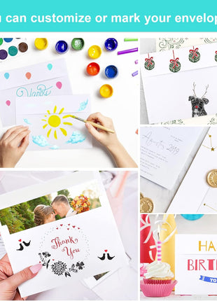 Joyberg 50 Packs 5x7 Envelopes, White A7 Envelopes for Invitations, Printable, Self Seal for Weddings, Invitations, Photos, Postcards, Greeting Cards, Mailing