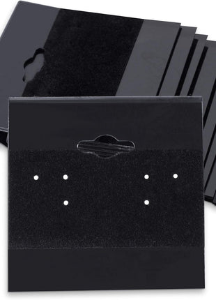 Super Z Outlet Black Velvet Plastic Display Cards for Earrings, Jewelry Accessories, 2 inch x 2 inch (100 Pk)