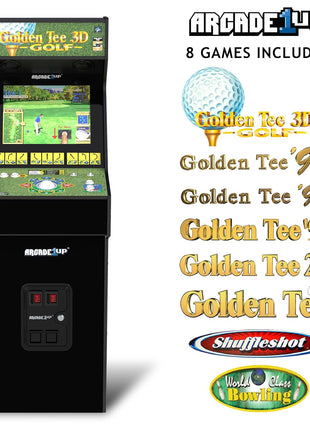 ARCADE1UP Golden Tee 3D Deluxe Arcade Machine, Built for Your Home, Over 5-Foot-Tall Cabinet with 8 Classic Games
