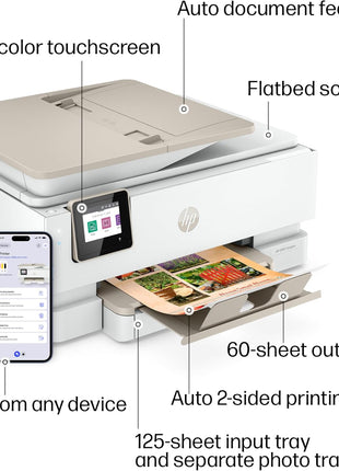 HP Envy Inspire 7955e Wireless Color Inkjet Printer, Print, scan, copy, Easy setup, Mobile printing, Best-for-home, 3 month Instant Ink trial included, AI-enabled (1W2Y8A)