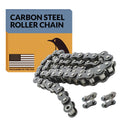 PGN #40 Roller Chain - 10 Feet  2 Free Connecting Links - Carbon Steel Chains for Bycicles, Mini Bikes, Motorcycles, Go-Karts, Home and Industrial Machinery - 239 Links