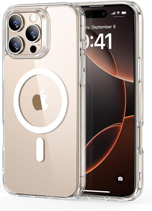 ESR for iPhone 16 Pro Max Case, Compatible with MagSafe, Shockproof Military-Grade Protection, Magnetic Phone Case for iPhone 16 Pro Max, Classic Hybrid Case (HaloLock), Clear