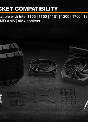 be quiet! Dark Rock Pro 5 Quiet Cooling CPU Cooler | Immensely High Airflow | 7 high-Performance Copper Heat Pipes | Speed Switch | Thermal Grease | BK036