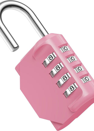 Puroma Combination Lock 4 Digit Waterproof Locker Locks Secure Outdoor Padlock for Gym Lockers, Toolboxes, Gates, Fences, Storage, Sports Locker, Cabinets (Rose Pink)