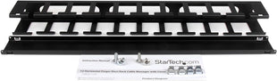 Startech.com 1U Horizontal Finger Duct Rack Cable Management Panel with Cover