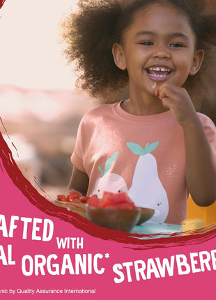 Earth's Best Organic Kids Snacks, Sesame Street Toddler Snacks, Organic Sunny Days Snack Bars for Toddlers 2 Years and Older, Strawberry with Other Natural Flavors, 16 Bars Per Box