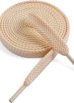 VSUDO 54 inch Flat White Shoe Laces for Sneakers, Shoelaces for Sneakers, Replacements Shoe Strings for Women or Men (1 Pair-White-137CM)