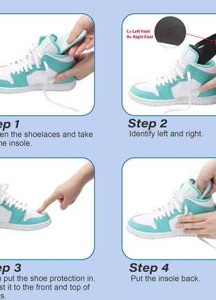 YOLOPARK 4 Pairs Creases Protector for Shoe Sneakers:AF1s,Dunks and More, Anti Creases Protector for Men's 7.5-13 Women 5-8.5
