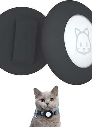SimpleThings Air-tag Cat Collar Holder, Pet Silicone Protective Case for Air-tag, 2Pack Waterproof Case Cover for Apple Air-tag Cat Dog Pet Collar Within 3/8 inch