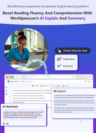 PenPower WorldPenScan Go - Translation Pen with Scanning, Reading, Audio Recording, Live Interpretation, and AI Reading Buddy for Kids