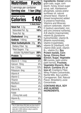 Cheerios Protein Chewy Bars, Snack Bars, Mixed Berry, 5 Ct, 6.35 oz