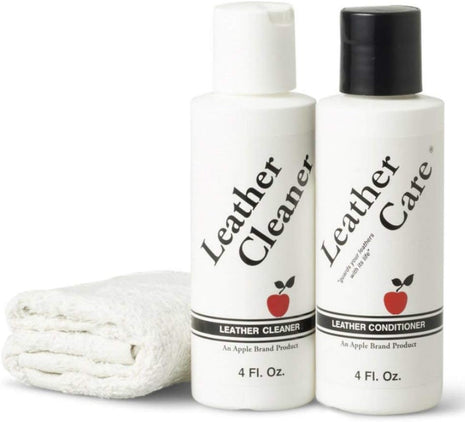 Apple Brand Leather Cleaner & Conditioner Kit - for Use On Leather Purses, Handbags, Shoes, Boots & Accessories - Safe On Colored and Natural Leather