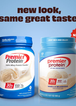 Premier Protein 30g High Protein Powder, 100% Whey, Vanilla, 17 Servings | No Added Sugar, Supports Muscle Health, Soy & Gluten-Free, 1.5 lb
