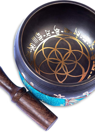 Tibetan Singing Bowl Set Brass - Master Healing Grade - Authentic Handcrafted Sound Bowl by Himalayan Bazaar