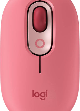 Logitech POP Mouse Compact and Portable Wireless - Heartbreaker Rose | Compact, portable, programmable buttons, quiet clicks, easy-switch up to 3 devices, for laptop, tablet, PC