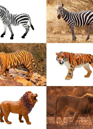 Safari Animals Figures Toys, Realistic Wild Zoo Animal Figurines, Plastic African Jungle Animals Playset for Kids Toddlers, 21Pcs Safari Toys Birthday Gifts for Boys Girls