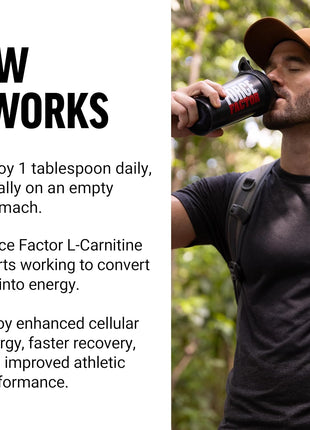 Force Factor L Carnitine Supplement, Liquid L-Carnitine 3000 mg to Help Turn Fat Into Energy, Support Muscle Recovery, and Boost Cellular Energy, Maximum Strength, Non-GMO, Orange Flavor, 16 Oz.