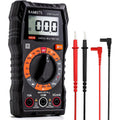 KAIWEETS Digital Multimeter with Case, DC AC Voltmeter, Ohm Volt Amp Test Meter and Continuity Test Diode Voltage Tester for Household Outlet, Automotive Battery Test (Anti-Burn with Double Fuses)