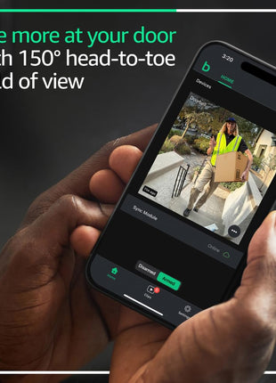 Blink Video Doorbell – Head-to-toe HD view, two-year battery life, and simple setup. Sync Module Core included – System (Black)