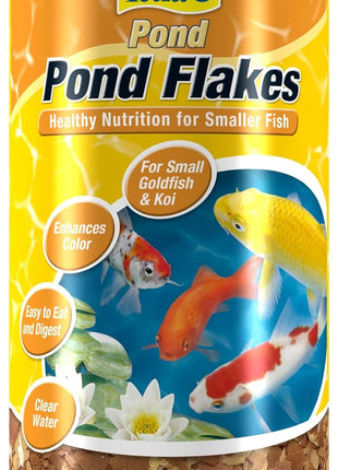 TetraPond Pond Flakes, Complete Nutrition for Smaller Pond Fish, Fish Food for Goldfish and Koi Fish, 6.35 Ounces