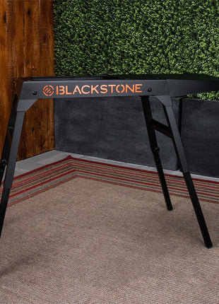 BLACKSTONE 5013 Collapsible 17 inch and 22 inch Tabletop Griddle Stand with Adjustable Legs and a Removable Side Shelf, Powder Coated Steel, Black