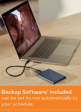 WD 2TB My Passport for Mac, Navy, Portable External Hard Drive with backup software and password protection, USB 3.1/USB 3.0 compatible - WDBA2D0020BBL-WESN