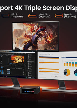 Beelink Mini PC, SER5 Pro 5625U AMD Ryzen 5 (Up to 4.3GHz) 16GB DDR4 480GB M.2 SSD Mini Desktop Computer, 2.5Gbps LAN, Wifi6/BT5.4,HDMI/DP/Type-c/4K Triple Display Micro PC