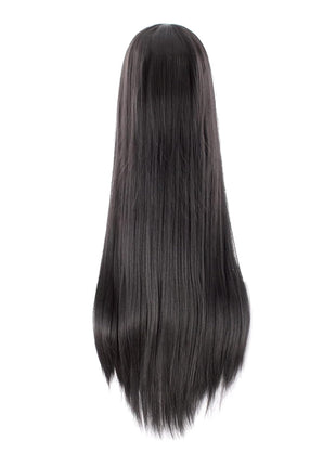 MapofBeauty 40 Inch Carve Long Straight Cosplay Anime Costume Wig, Black | 100 cm Party Wig