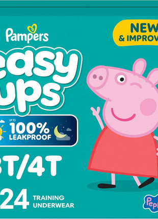Pampers Easy Ups Training Underwear Peppa Pig Size 5 3T-4T, 124 Count (Packaging May Vary)
