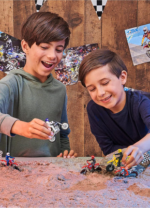 Supercross Authentic Die-Cast Motorcycles & Riders, 5-Pack | Includes 5 Bikes with Attached Pro Riders Like Ken Roczen, Metal Die-Cast Motors & Forks, Pretend Play Gifts for Kids Ages 3+