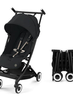 Cybex Libelle 2 Travel Baby Stroller - Lightweight Carry-On Travel Stroller for Airplane with One-Hand Recline, Compatible with CYBEX Car Seats, Magic Black