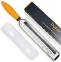 Deiss PRO Citrus Lemon Zester & Cheese Grater ? Parmesan Cheese, Lemon, Ginger, Garlic, Nutmeg, Chocolate, Vegetables, Fruits   Razor Sharp Stainless Steel Blade  Protect Cover   Dishwasher Safe
