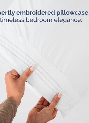 Queen Size 4 Piece Sheet Set - Comfy Breathable & Cooling Sheets - White | Hotel Luxury Bed Sheets for Women & Men, Deep Pockets, Easy-Fit, Extra Soft and Wrinkle Free Sheets, Oeko-Tex Bed Sheet Set