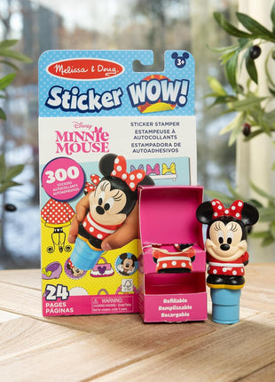Melissa & Doug Sticker Wow!TM 24-Page Activity Pad and Sticker Stamper, 300 Stickers, Arts and Crafts Fidget Toy Collectible Character – Disney Minnie Mouse - for Kids Ages 3+ - FSC Certified