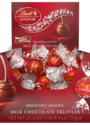 Lindt LINDOR Milk Chocolate Truffles, 60 Count Box, 25.4 Ounce