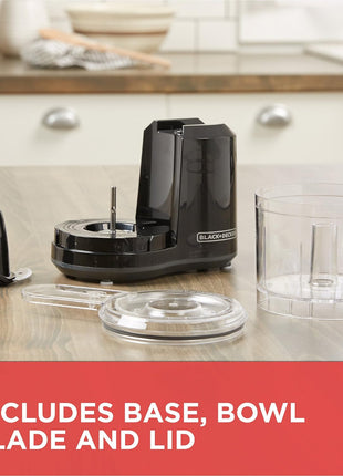 BLACK+DECKER 1.5-Cup Electric Food Chopper, One Touch Pulse, 150W Motor, Stay-Sharp Blade, Dishwasher Safe