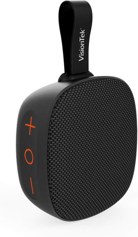 VisionTek SoundCube Wireless Bluetooth Speaker with IPX7 Waterproof Rating, Bluetooth 5.0, 6+ Hour Playtime, Built-in Mic, TWS Support, Compatible with Phone/Tablet/TV/Laptop (Black) -901313