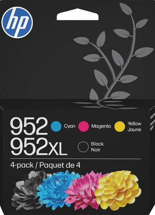 HP Original 952 Cyan, Magenta, Yellow / 952XL Black Ink Cartridges (4-Pack) | Works OfficeJet 8702 OfficeJet Pro 7700, 8210, 8700 Series | Eligible for Instant Ink | N9K28AN