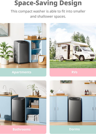 COMFEE' Portable Washing Machine 0.9 cu.ft Compact Washer with LED Display