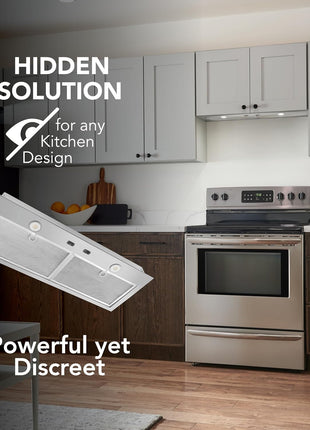 Broan Nu-Tone Broan-NuTone BBN1303SS Custom Built Insert with 2-Speed Exhaust Fan and Light, 300 Max Blower CFM, Stainless Steel, 30-Inch Range Hood Power Pack