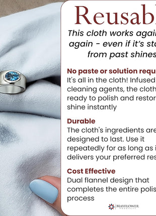 Pro Size Polishing Cleaning Cloth Made in USA for Gold, Silver, Platinum. Pure Cotton Eco Friendly Tarnish Remover Cleaner Large 11 x 14 Inch. Shines Jewelry Like New. Cleans Coins Watches Silverware