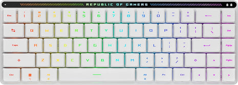 ASUS ROG Falchion RX Low Profile Wireless Gaming Keyboard 65% Compact TKL, Tri-Mode Connectivity, ROG RX Blue Optical Switches, RGB, Touch Panel, Keyboard Cover, PC/Mac Support - White