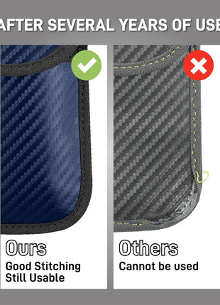 Upgraded Faraday Bag for Key Fob (2 Pack), Premium Faraday Key Fob Protector– Car RFID Signal Blocking, Car Security Protection, Anti-Theft Pouch, Anti-Hacking Case Blocker Blue