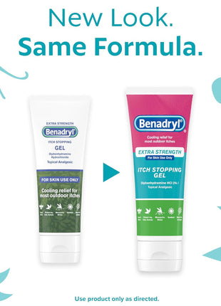 Benadryl Extra Strength Anti Itch Relief Gel, 2% Diphenhydramine HCl, Relief from Insect Bites, Sunburn & More, Great for Camping Essentials, 3.5 fl oz