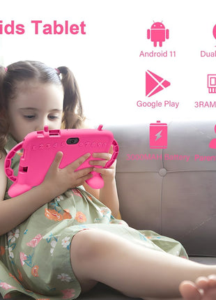 MengDash Kids Tablet,Android 11 Tablet for Kids 2-10 3GB RAM+32GB ROM (Red) | kids tablet android 11 3+32rom