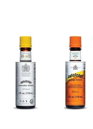 Kingston: Angostura Bitters Original and Orange Bitters (Combo- Pack) - 4oz Bottles, Aromatic and Citrus Infused. Bundled in Kingston safe packaging